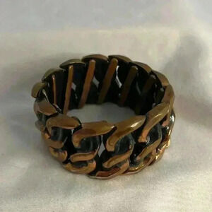 Vintage Art Modern  Copper Expandable Stretch Bracelet